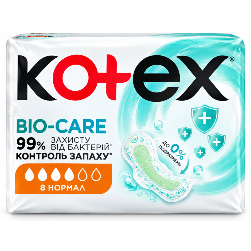 Гігієнічні прокладки Kotex Bio-Care Normal, 8 шт