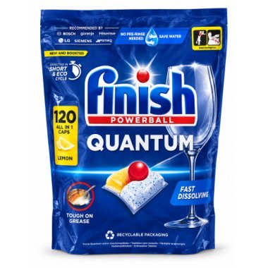 Капсули для посудомийної машини Finish Powerball Quantum All in 1 Lemon, 120 шт
