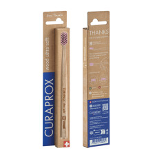 Деревянная зубная щетка Curaprox Wood Ultra Soft CS 4440, розовая