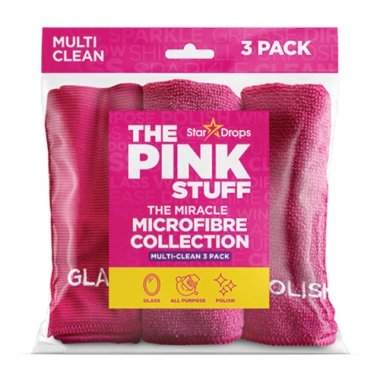 Набір серветок з мікрофібри для чищення різних поверхонь The Pink Stuff, 3 шт