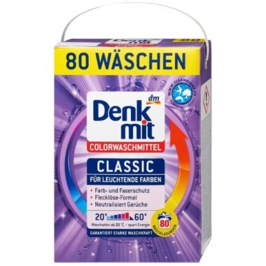 Порошок для прання кольорового одягу DenkMit Colorwaschmittel 5,2 кг, 80 прань