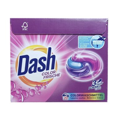 Капсули для прання кольорової білизни безфосфатні Dash Color Frische, 20 шт